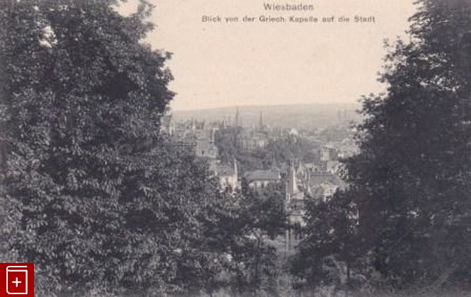 Wiesbaden  Blick yon der Griech  Kapelle auf die Stad, , , , книга, купить,  аннотация, читать: фото №1, старинная открытка, антикварная открытка, дореволюционная открытка