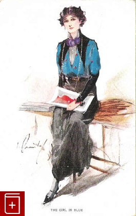 Открытка: The Girl In Blue, , , , книга, купить,  аннотация, читать: фото №1, старинная открытка, антикварная открытка, дореволюционная открытка