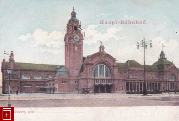 Wiesbaden  Haupt-Bahnhof, , , , книга, купить,  аннотация, читать: фото №1, старинная открытка, антикварная открытка, дореволюционная открытка