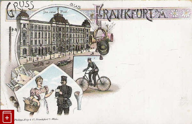Gruss aus Frankfort  Die neue Post, , , , книга, купить,  аннотация, читать: фото №1, старинная открытка, антикварная открытка, дореволюционная открытка