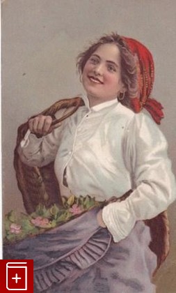 Дама в красном платке, , , , книга, купить,  аннотация, читать: фото №1, старинная открытка, антикварная открытка, дореволюционная открытка