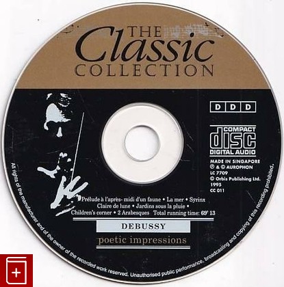 CD DEBUSSY - Poetic Impressions (1995) SINGAPORE (CC-011) Classic, , 1995, компакт диск, купить,  аннотация, слушать: фото №2