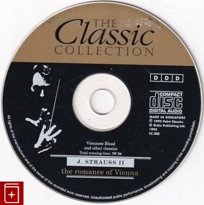 CD J  STRAUSS II - The Romance Of Vienna (1995) SINGAPORE (CC-030), , 1995, компакт диск, купить,  аннотация, слушать: фото №2