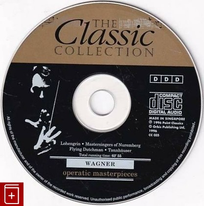 CD WAGNER - Operatic Masterpieces (1996) SINGAPORE (CC-035) Classic, , 1996, компакт диск, купить,  аннотация, слушать: фото №2