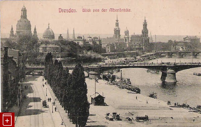 Дрезден Dresden Blick von der Albertbrucke, , , , книга, купить,  аннотация, читать: фото №1, старинная открытка, антикварная открытка, дореволюционная открытка