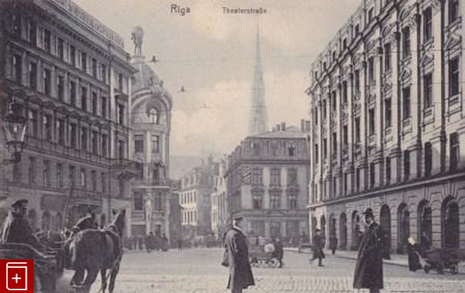 Riga  Theaterstrabe, , , , книга, купить,  аннотация, читать: фото №1, старинная открытка, антикварная открытка, дореволюционная открытка