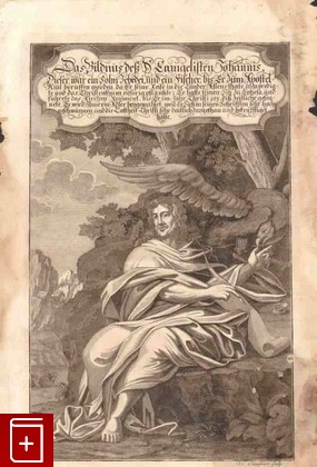 Портрет Евангелиста Иоанна  Гравюра Claussner J  C  1768, , книга, купить, читать, аннотация: фото №1